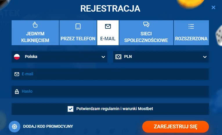 Rejestracja e-mail