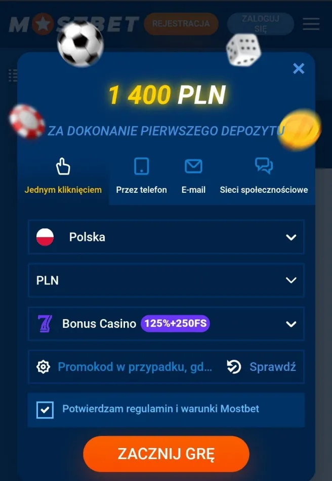 Rejestracja i logowanie w Mostbet na telefonie